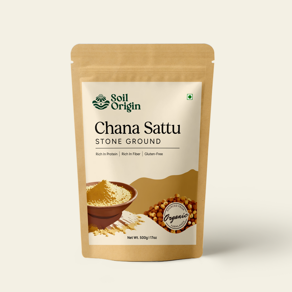Chana Sattu Atta (Stone Ground) | Pack of 2 | Soil Origin - EarthBased