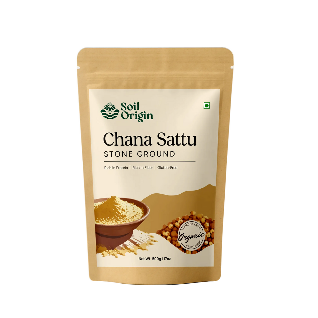 Chana Sattu Atta (Stone Ground) | Pack of 2 | Soil Origin - EarthBased