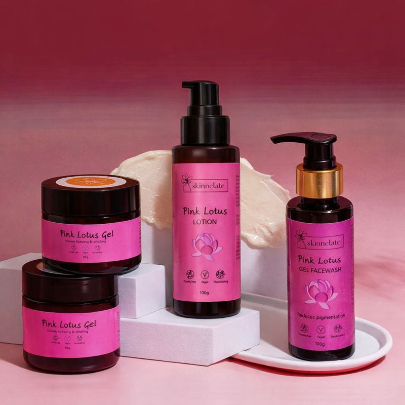 Pink Lotus Hydration & Glow Trio — Daily Cleanse, Moisturize & Restore | Skinnelate