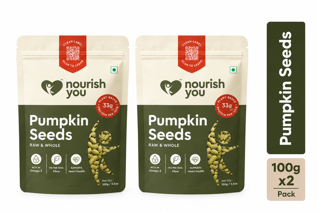 Nourish You raw pumpkin seeds, 2 x 100g