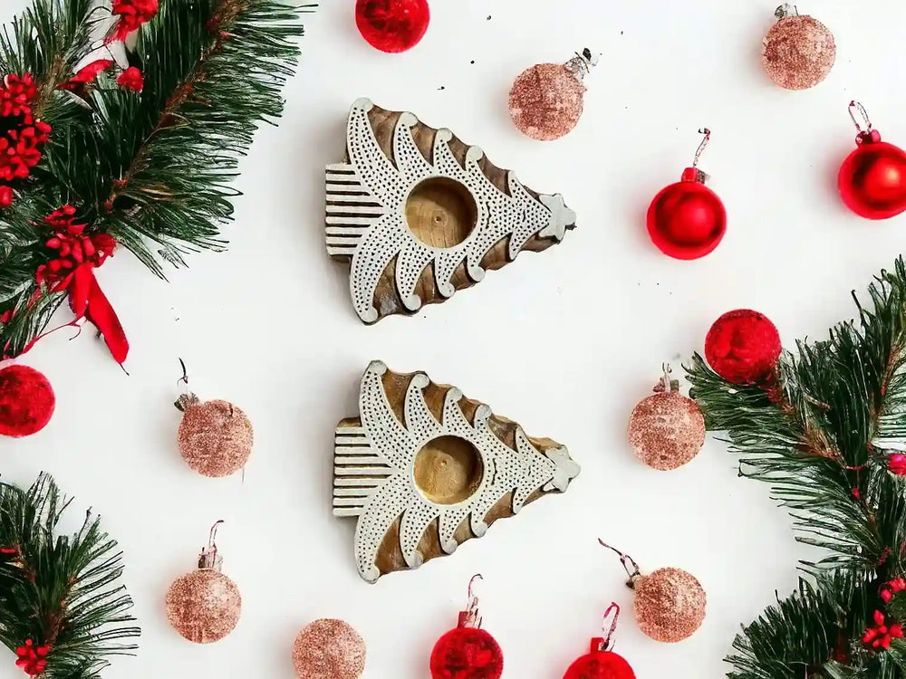 Christmas tree tea light holder (set of 2) | ONEarth - EarthBased