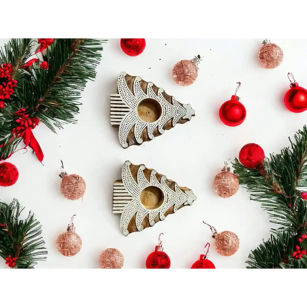 Christmas tree tea light holder (set of 2) | ONEarth - EarthBased