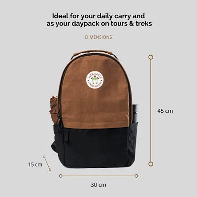 Clan Earth Amur Backpack- Walnut Brown & Charcoal Black - EarthBased