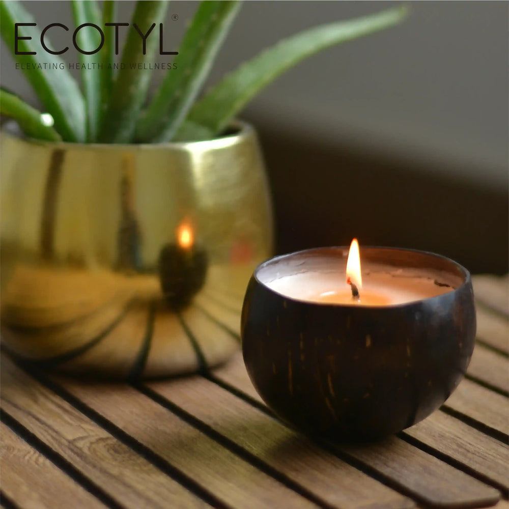 Coconut Shell Candle - Patchouli & Rosewood | Ecotyl - EarthBased