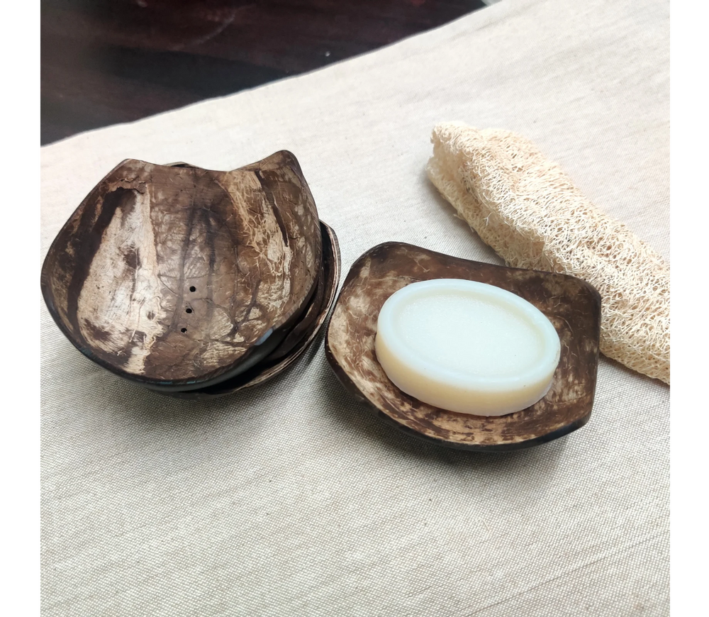 Coconut Shell Soap Dish (Square) - EarthBased