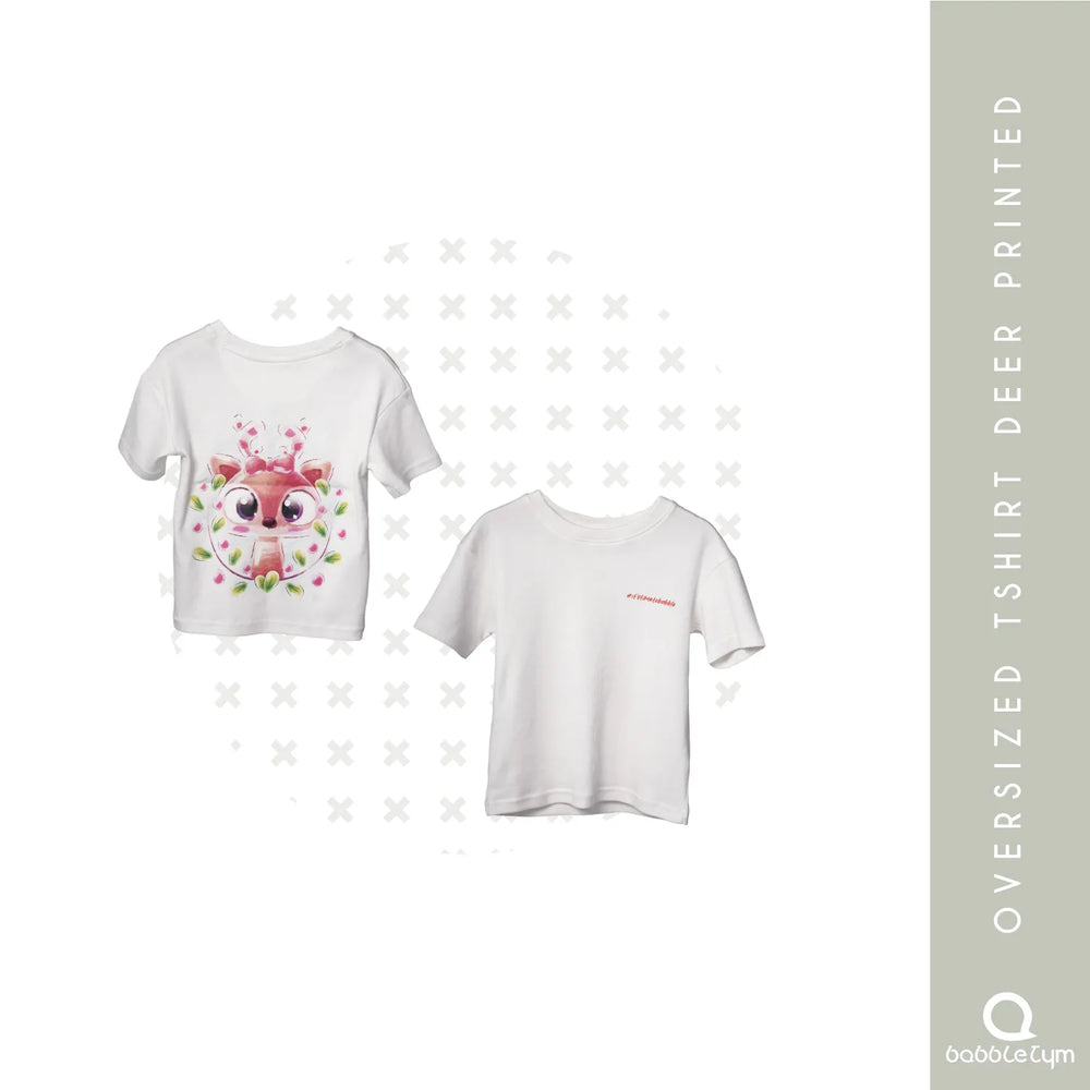 OVERSIZED TSHIRT DEER PRINTED - EarthBased