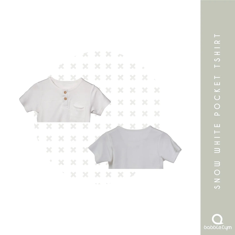 SNOW WHITE POCKET TSHIRT - EarthBased