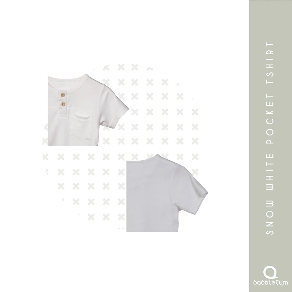 SNOW WHITE POCKET TSHIRT - EarthBased