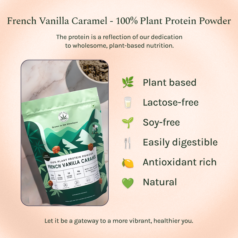 Hemp Protein - French Vanilla Caramel | 500G (15 SERVINGS) - EarthBased