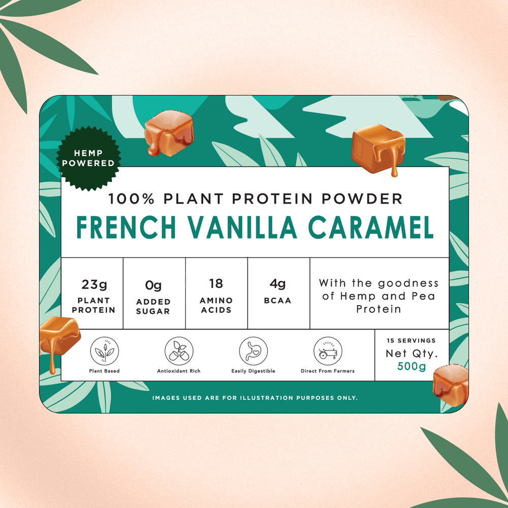 Hemp Protein - French Vanilla Caramel | 500G (15 SERVINGS) - EarthBased
