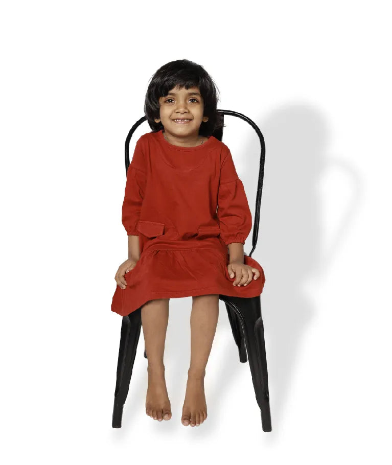 Cuff sleeve frock with flap pockets - EarthBased