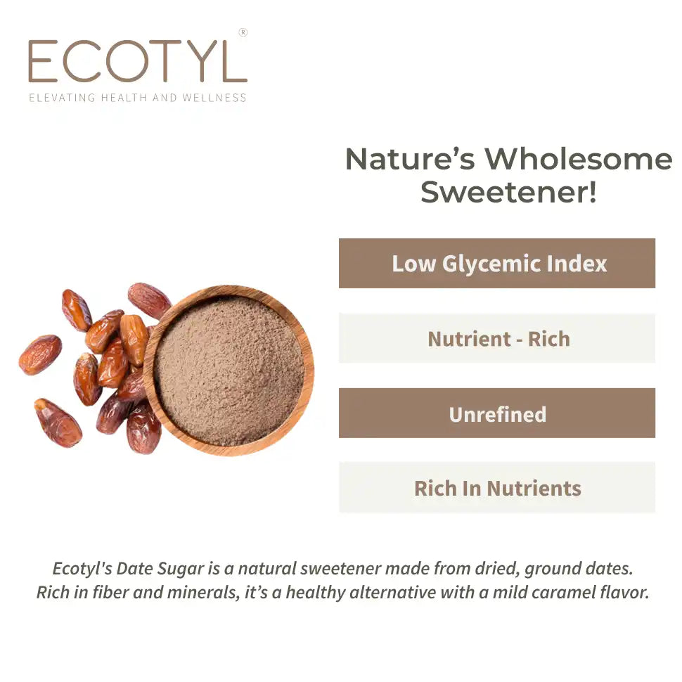 Ecotyl Dates Sugar | Natural Sweetener | Rich in Minerals | 300g - EarthBased