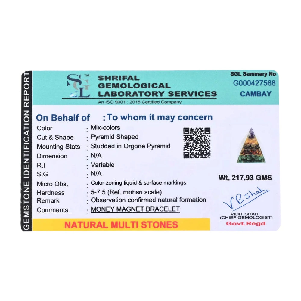 Natural Multi-Stone Money Magnet Pyramid for Wealth & Prosperity - EarthBased