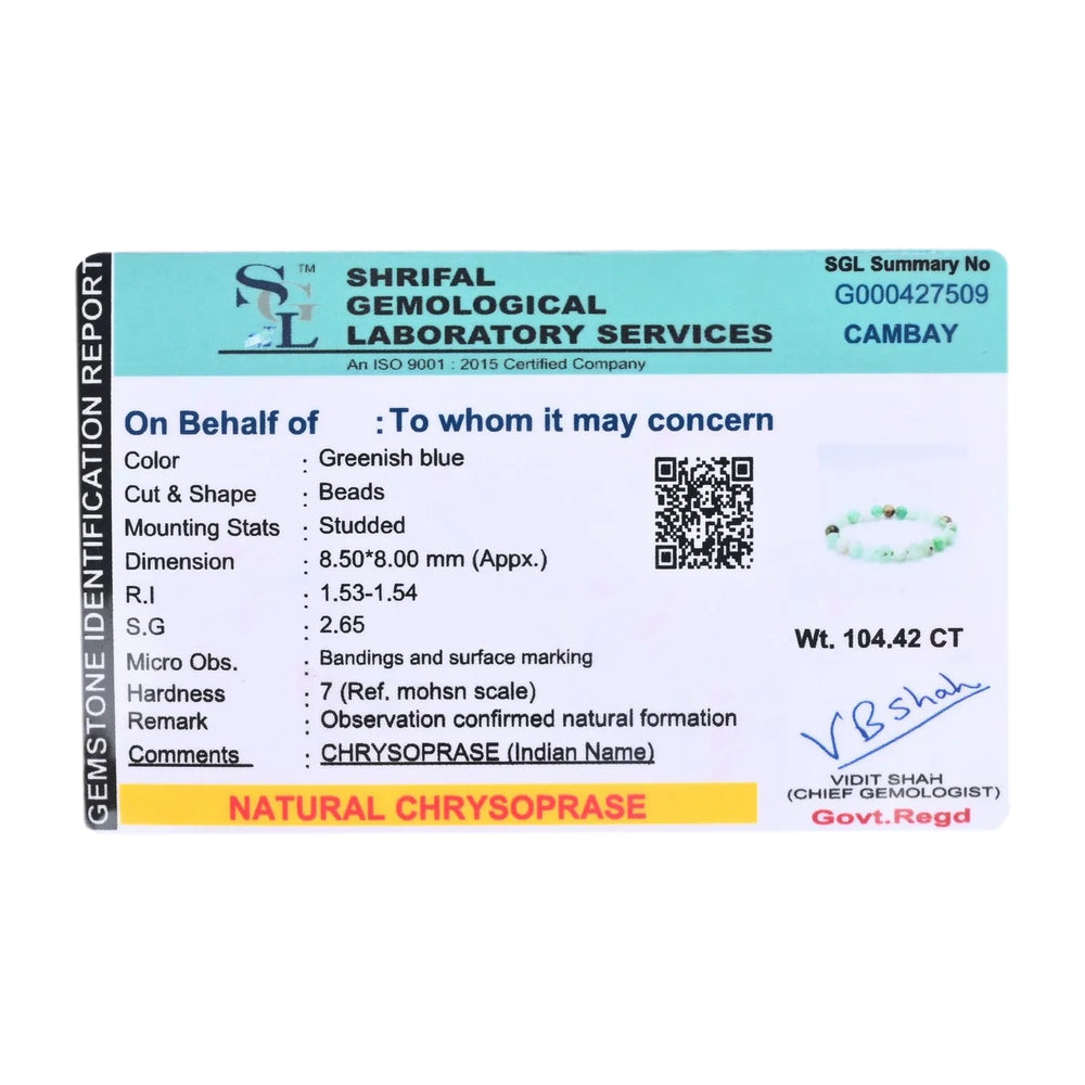 Natural Chrysoprase Bracelet – Healing, Abundance & Heart Energy - EarthBased