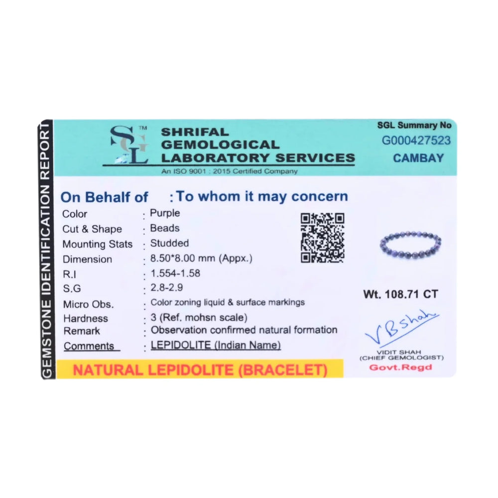 Natural Lepidolite Bracelet for Anxiety Relief & Emotional Balance - EarthBased