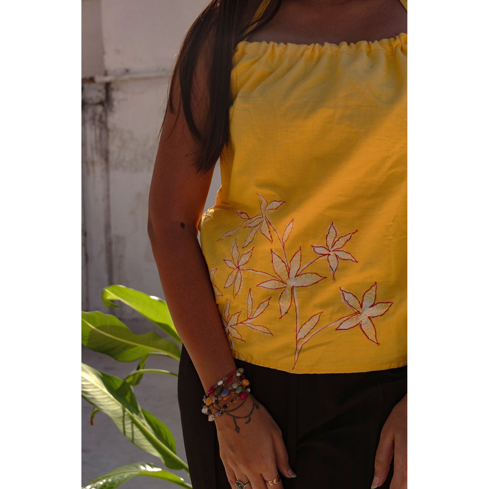 The Phool Tank Top by JOD, hand-painted floral sleeveless top on upcycled fabric