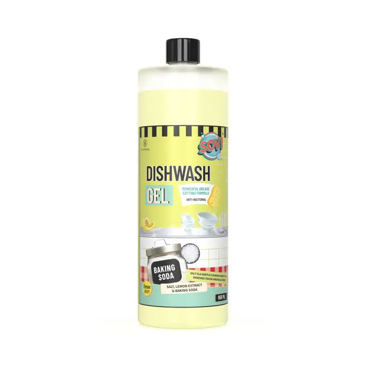SOVI® DISHWASH LIQUID WITH BAKING SODA, SALT & LEMON EXTRACT - EarthBased
