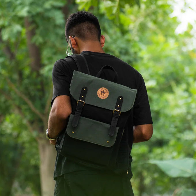 Dugong Backpack - Olive Green & Charcoal Black | Clan Earth - EarthBased