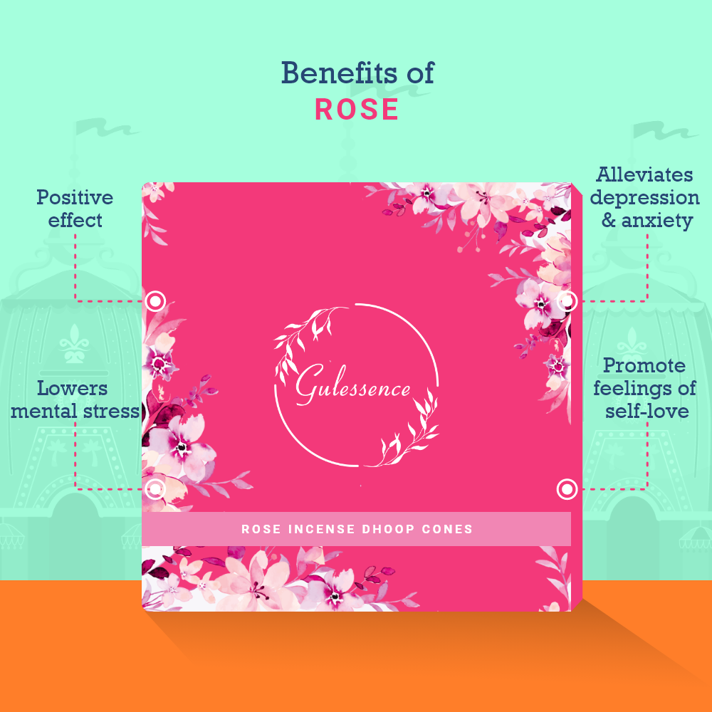 Rose & Lavender Dhoop cones - Made from Temple Flower | Combo Boxes | Gulessence - Gulessence