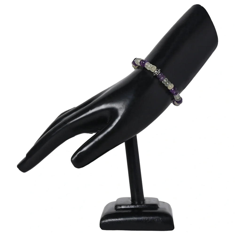 Elevate their Spirits with our Amethyst and Prehnite Healing Gemstone Bracelet - A Perfect Gift for Your Loved One" - EarthBased