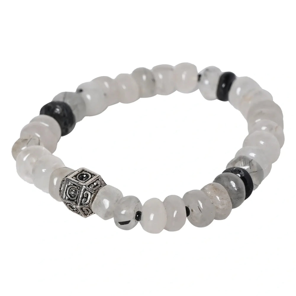 Elevate their Spirits with our Tourmalinated Healing Gemstone Bracelet - A Perfect Gift for Your Loved One to protect them from negative thought and emotion - EarthBased