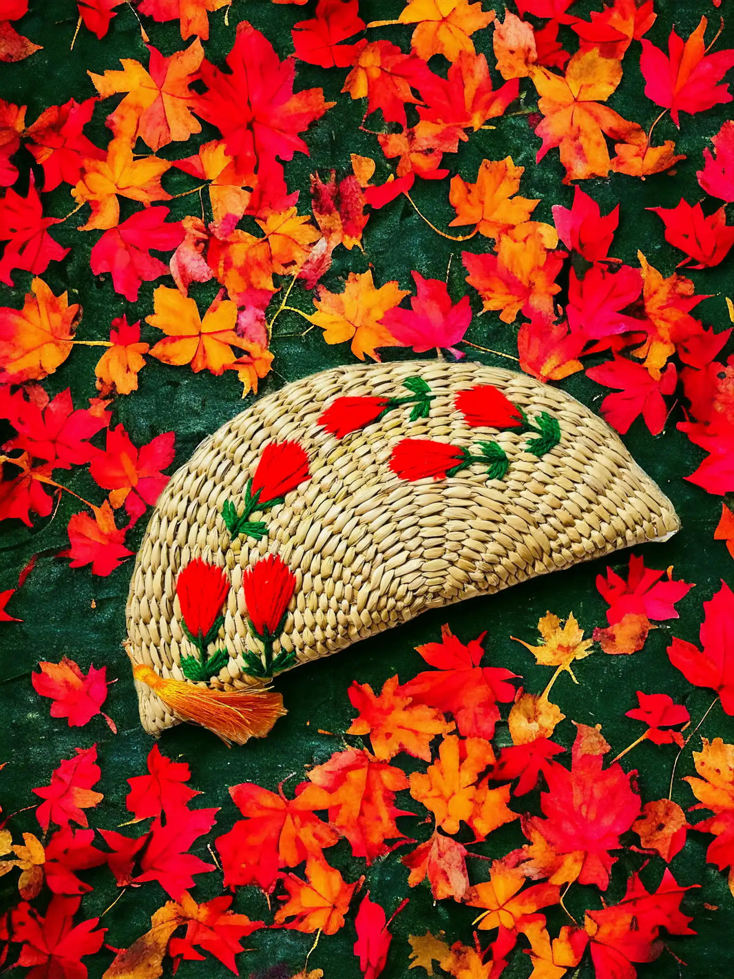 Ethnic Purse - Water Reed (Kauna Grass) Red | ONEarth - EarthBased