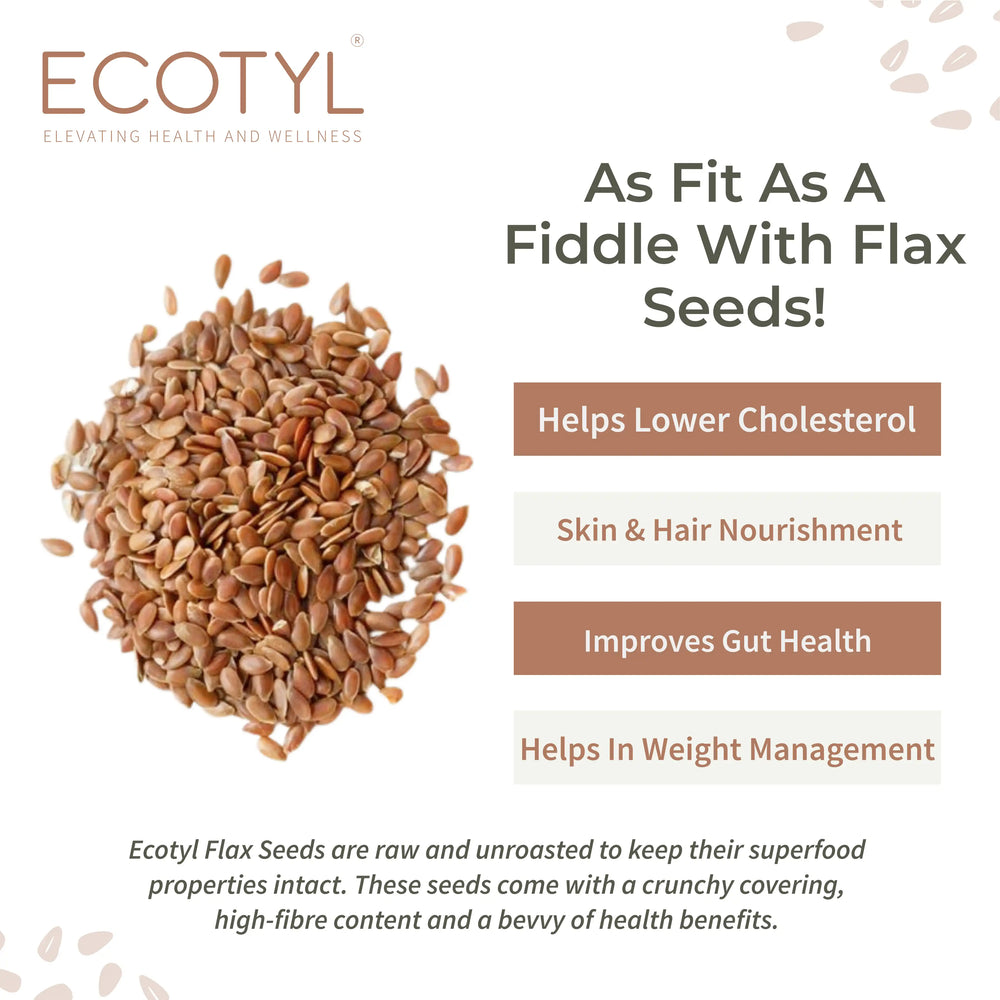 Ecotyl Flax Seeds - Set of 2 | Unroasted | 2 x 200g - EarthBased