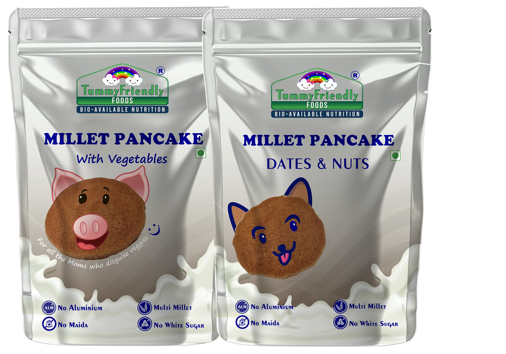 TummyFriendly Foods Millet Pancake Mix - Veggies, Dates, Nuts. HealthyBreakfast. 2 Packs 150g Each Cocoa Powder (2 x 150 g) - EarthBased