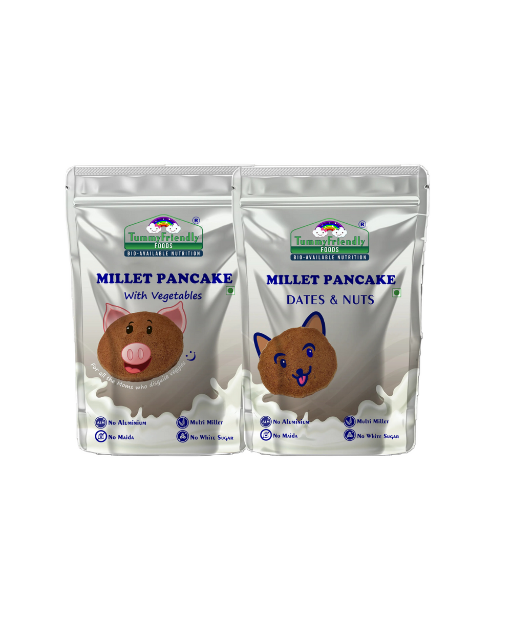 TummyFriendly Foods Millet Pancake Mix - Veggies, Dates, Nuts. HealthyBreakfast. 2 Packs 150g Each Cocoa Powder (2 x 150 g) - EarthBased