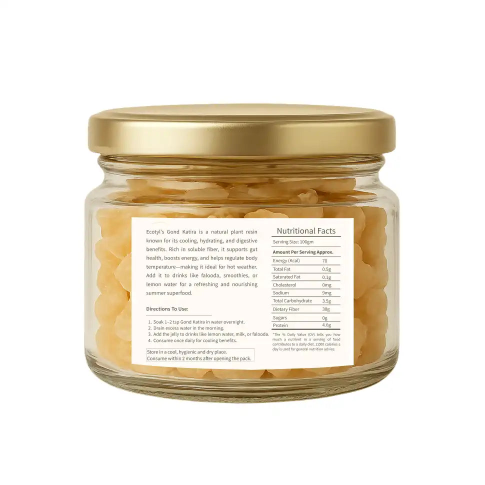 Ecotyl Gond Katira | Natural Cooling Gum | Supports Digestion | 200g - EarthBased