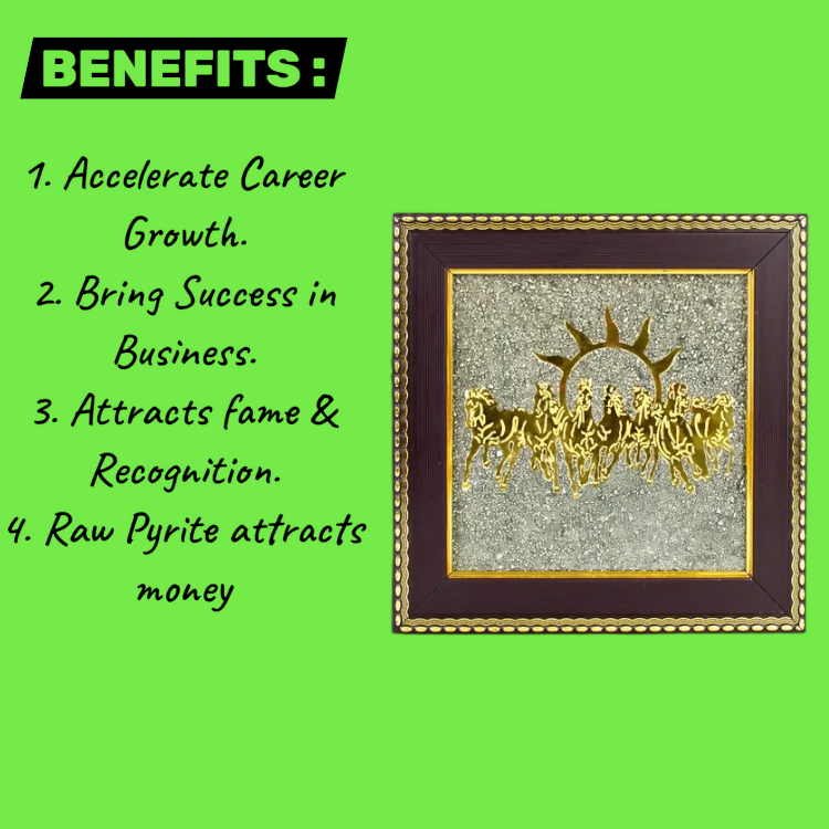 Onearth fortune frame of Pyrite with 7 horses