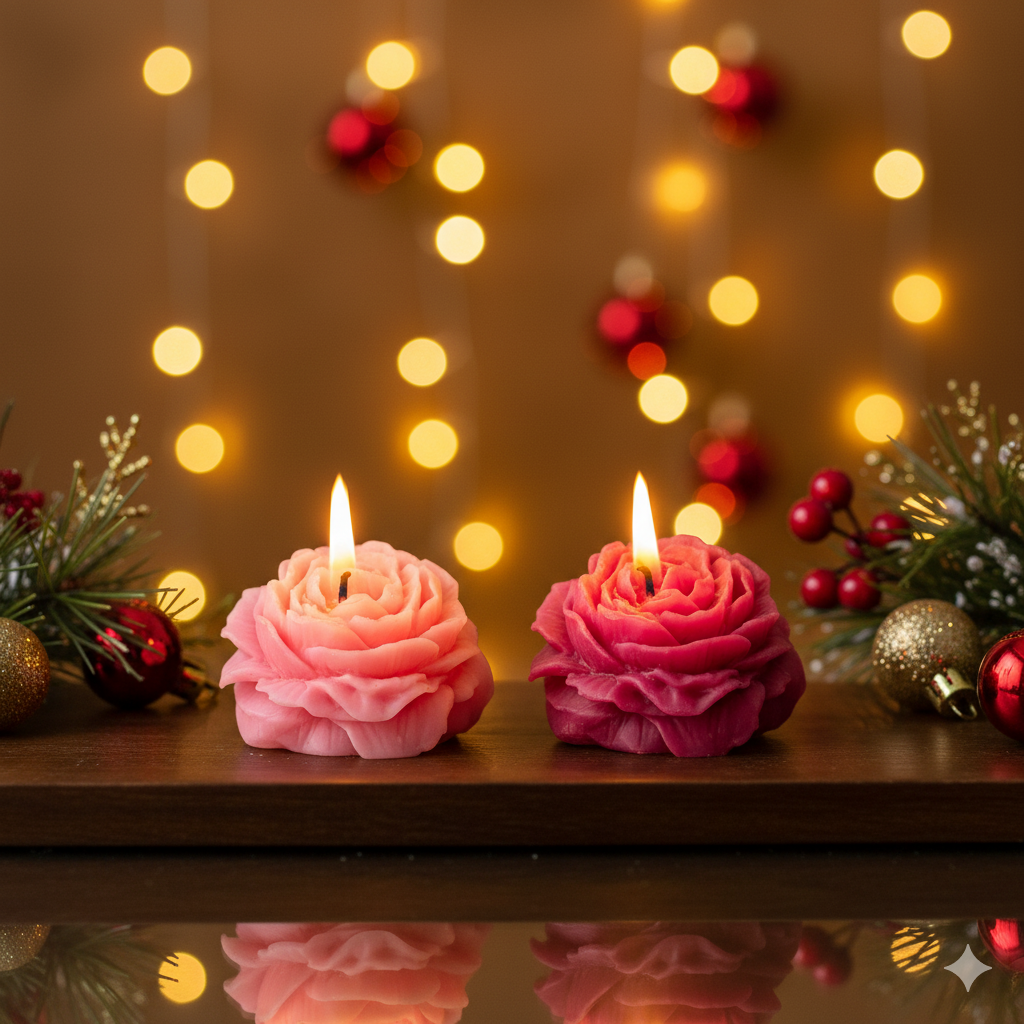 Aroma Rose Candle Pack of 2 |Gulessence - Gulessence