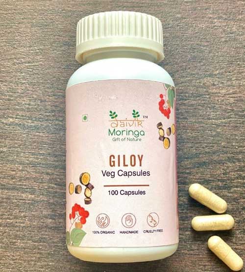 Daivik Moringa Giloy Veg Capsules | 100% Natural | Immunity Booster | 100 Caps Each - EarthBased