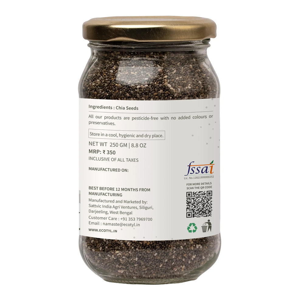 Ecotyl Chia Seeds - Raw | Rich in Antioxidants & Fibre - EarthBased