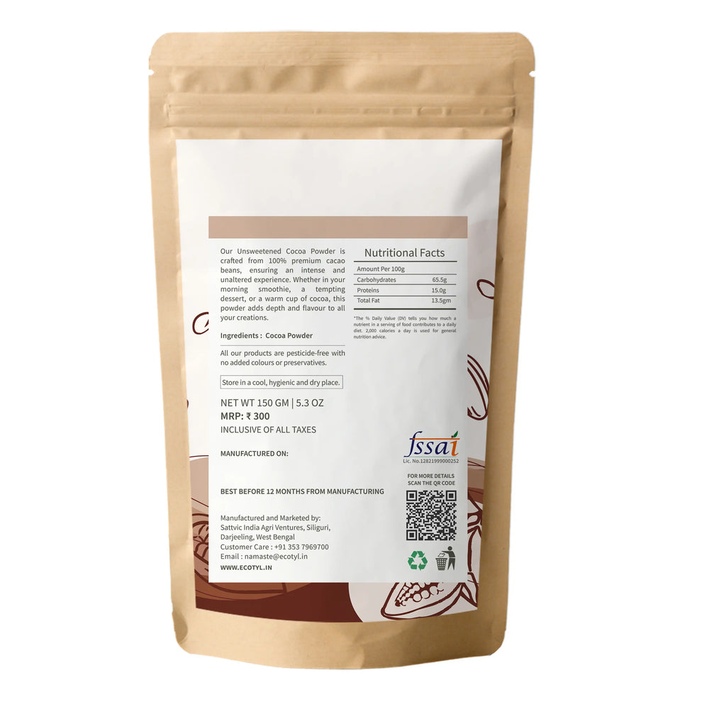 Unsweetened Cocoa Powder | Ecotyl - EarthBased