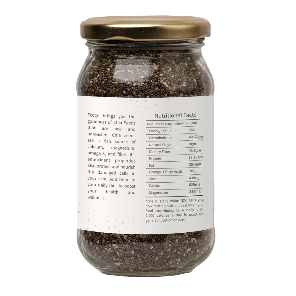 Ecotyl Chia Seeds - Raw | Rich in Antioxidants & Fibre - EarthBased