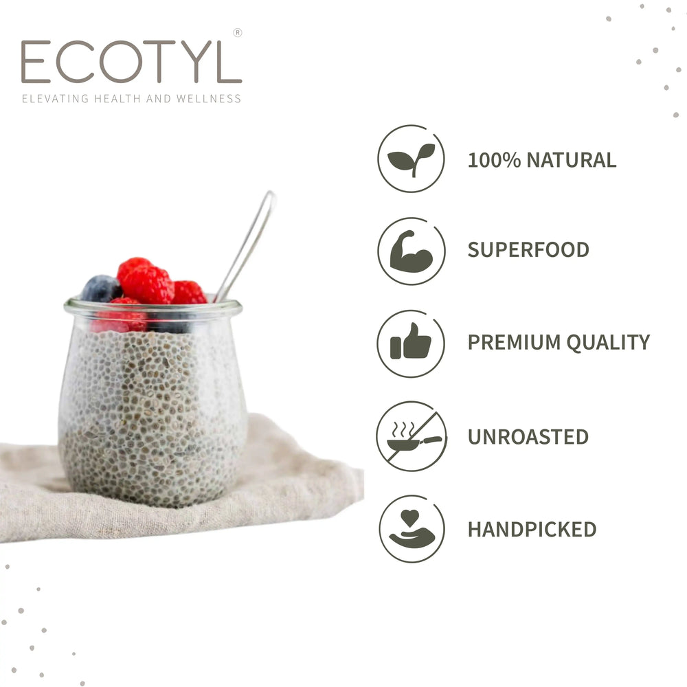 Ecotyl Chia Seeds - Raw | Rich in Antioxidants & Fibre - EarthBased