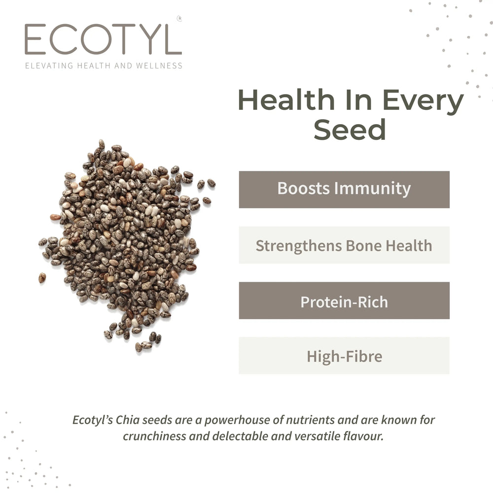 Ecotyl Chia Seeds - Raw | Rich in Antioxidants & Fibre - EarthBased