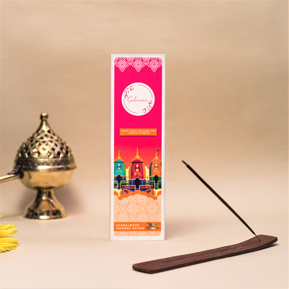 Sandalwood Incense Sticks | Made from Cow dung & Temple Flower | Gulessence - Gulessence