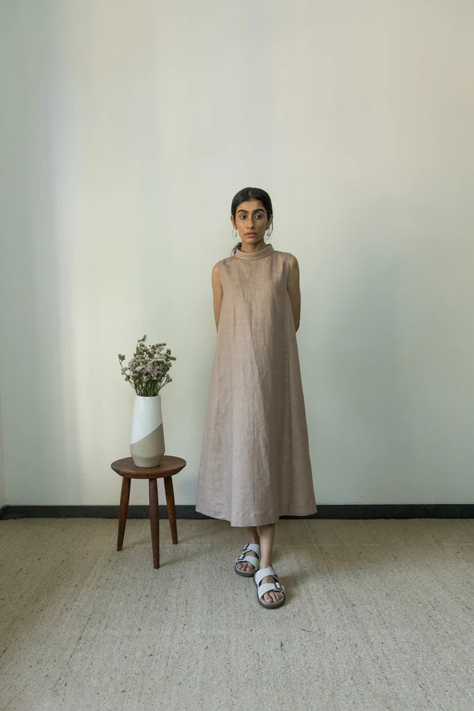 HIGH-NECK A-LINE DRESS - EarthBased