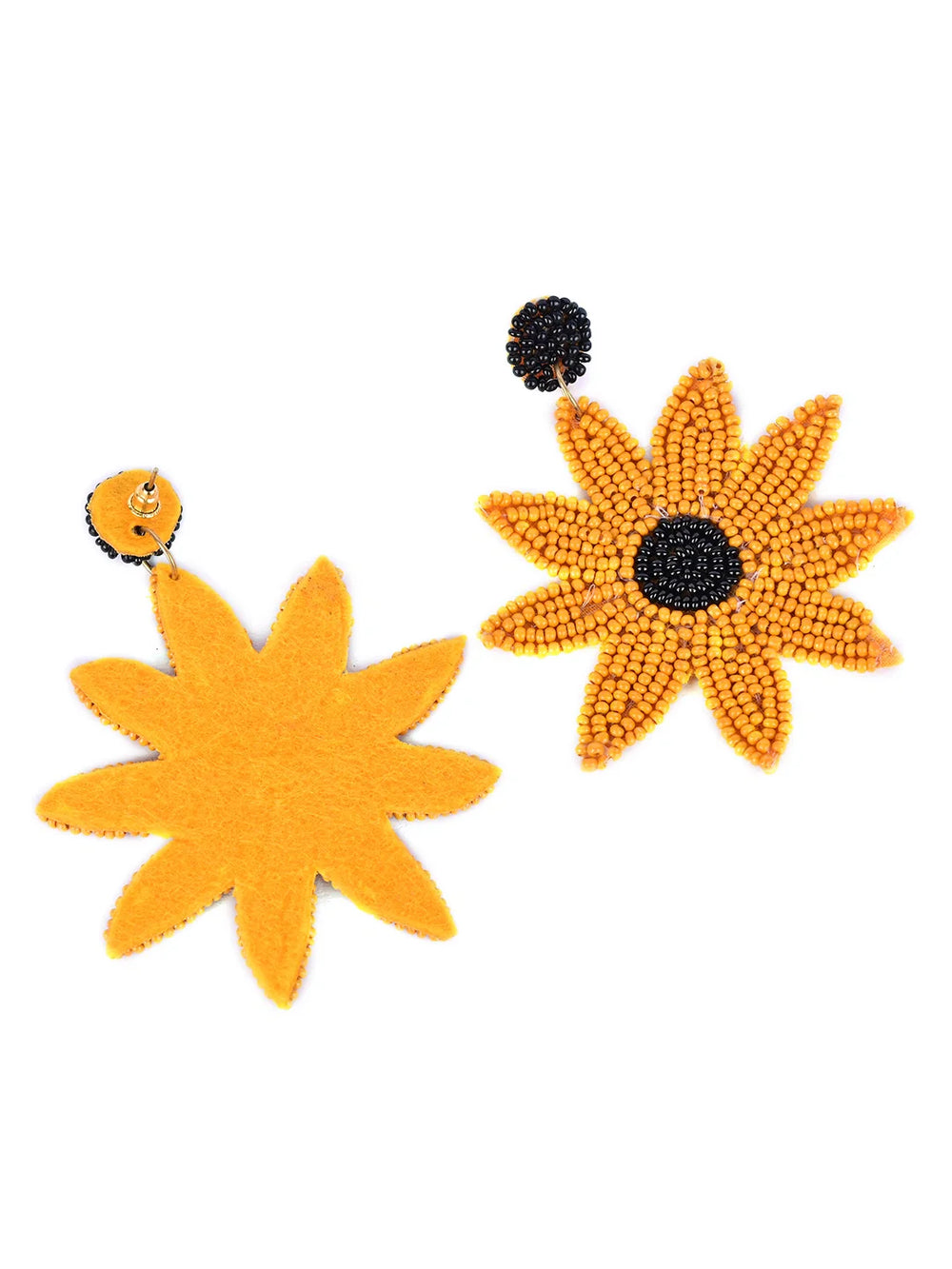 Handmade Beaded Sunflower Earrings - EarthBased