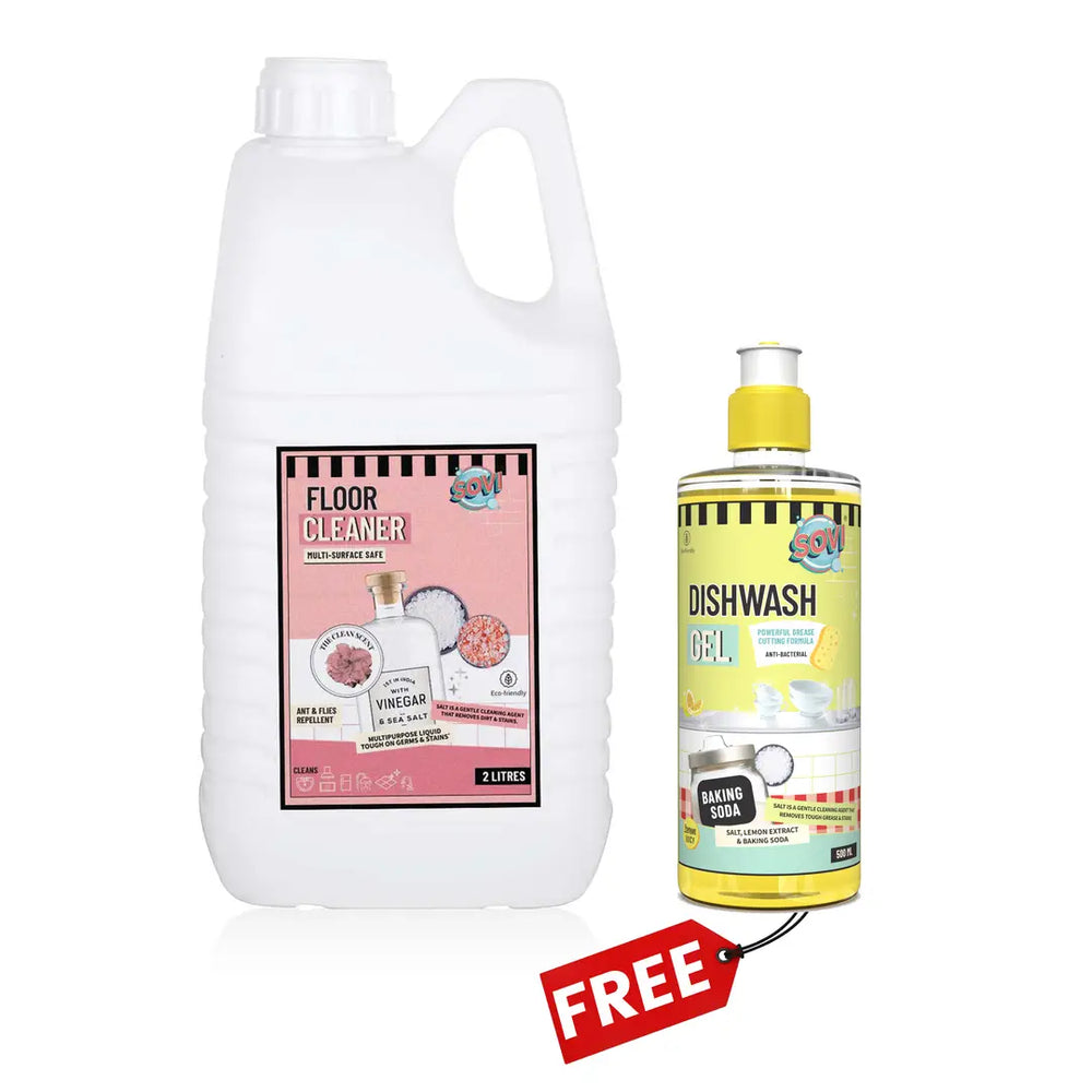 SOVI® Floor Cleaner 2 Liters | SOVI® Dishwash Liquid Gel 500 ml (₹135) Free - EarthBased