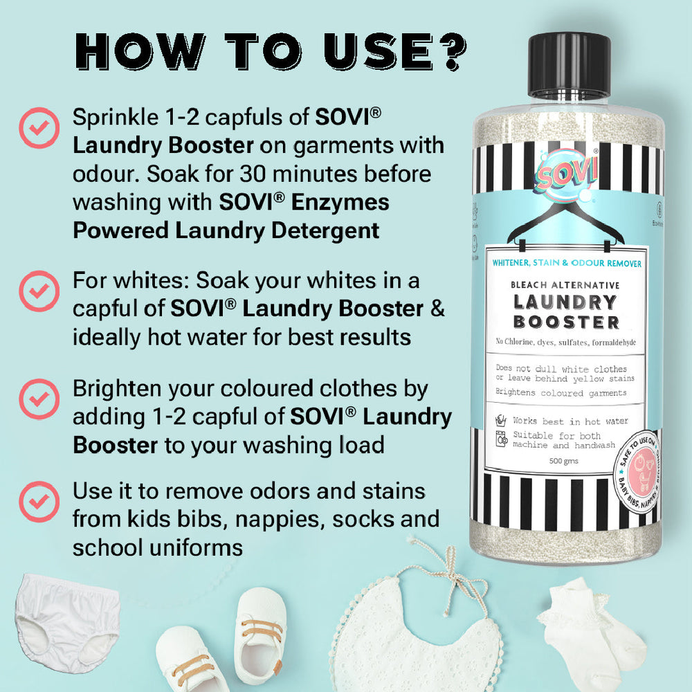 SOVI® Laundry Liquid Detergent 950 ml | SOVI® Laundry Booster 300 grams (₹199) Free - EarthBased