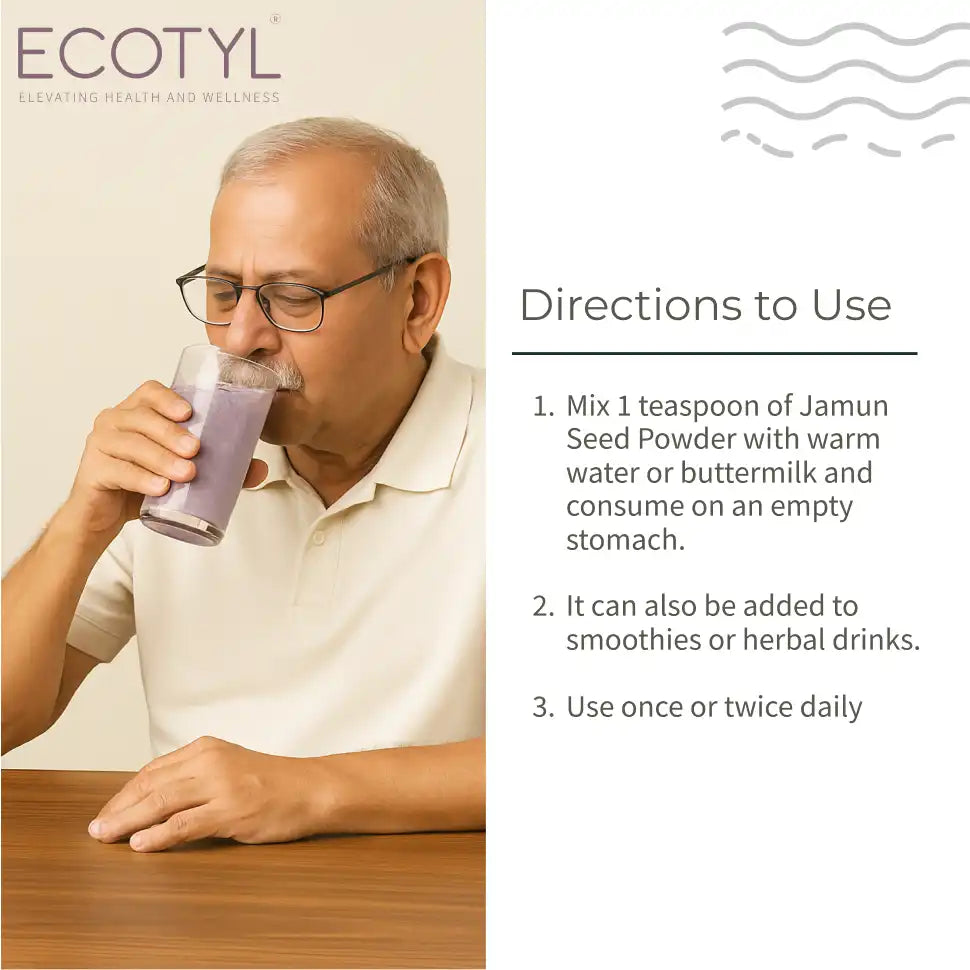 Ecotyl Jamun Seed Powder | Blood Sugar Control | Rich in Antioxidants | 200g - EarthBased