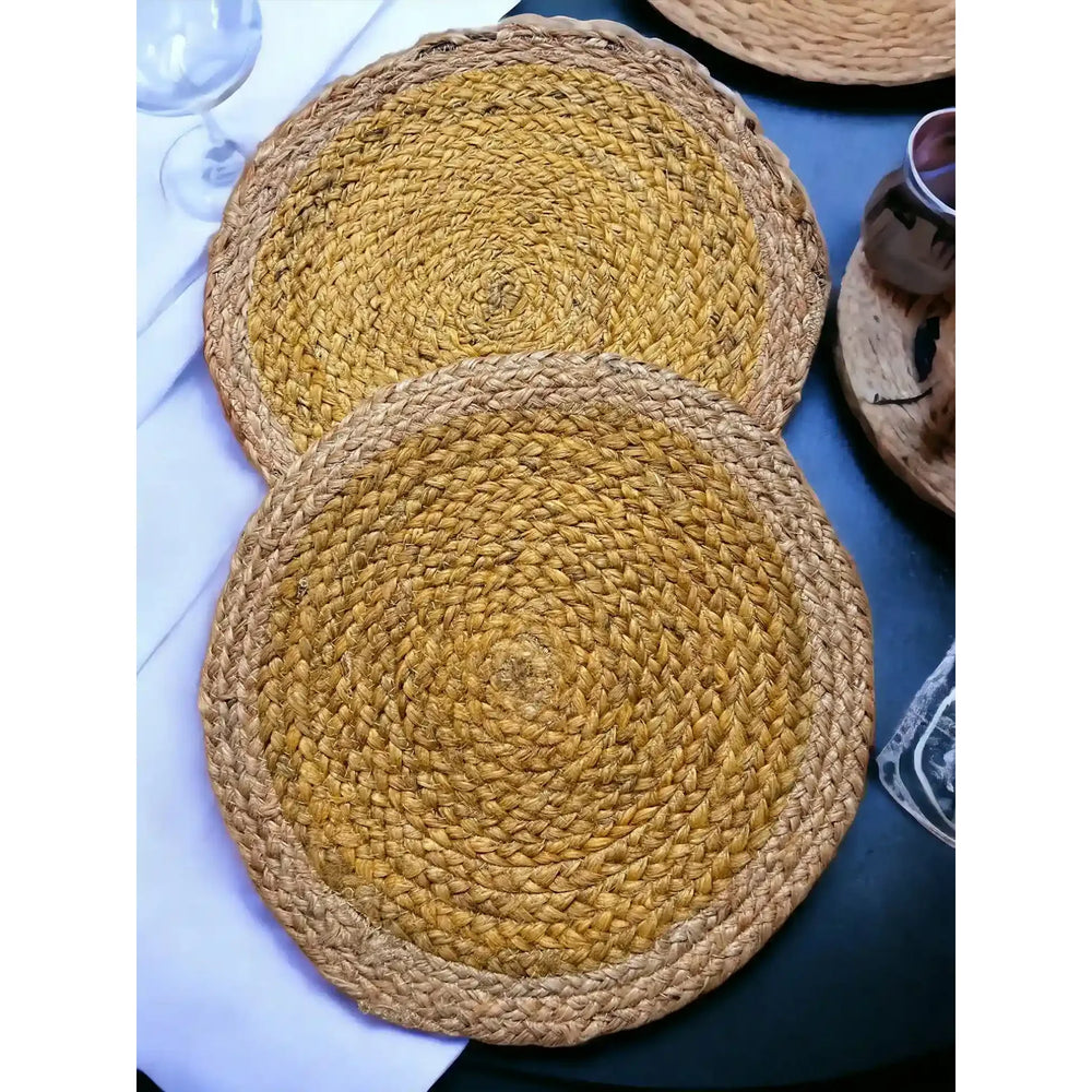 Jute Placemats set of 2 (yellow) | ONEarth - EarthBased
