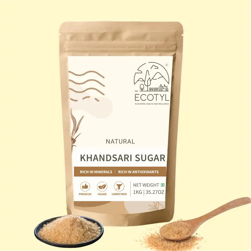 Ecotyl Khandsari Sugar | Unrefined Natural Sweetener | Rich in Minerals | 1kg - EarthBased