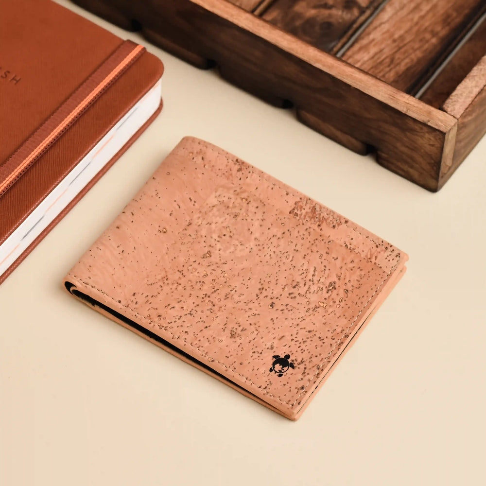 Kakapo Bifold Cork Wallet - Tan | Clan Earth - EarthBased