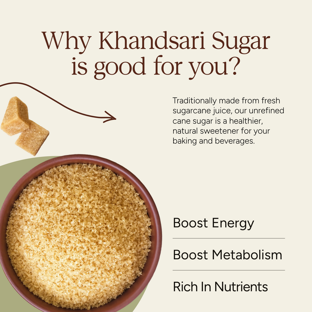 Khandsari Sugar (Raw Sugar) | Pack of 3 - EarthBased