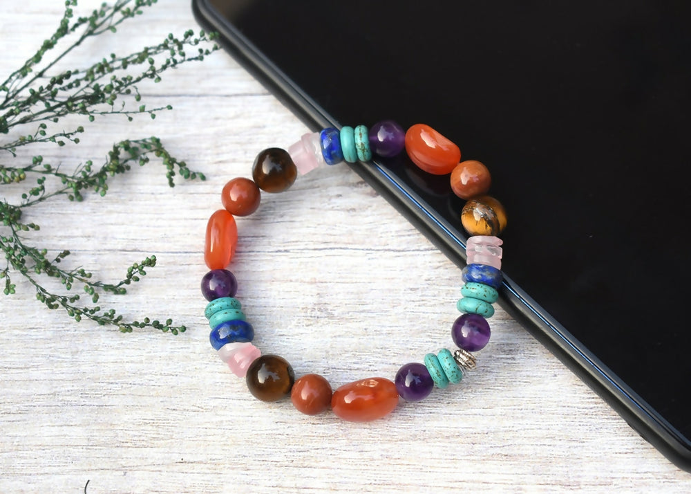 Natural Certified Seven Chakra Bracelet For Opening All 7 Chakras - EarthBased
