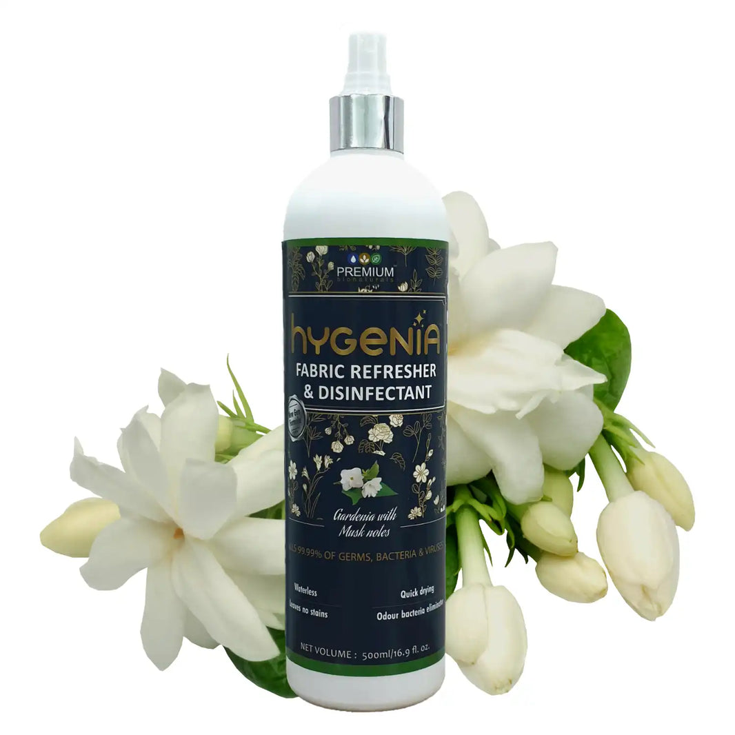 Hygenia Fabric Refresher & Disinfectant - Gardenia with Musk Notes 500ml - EarthBased